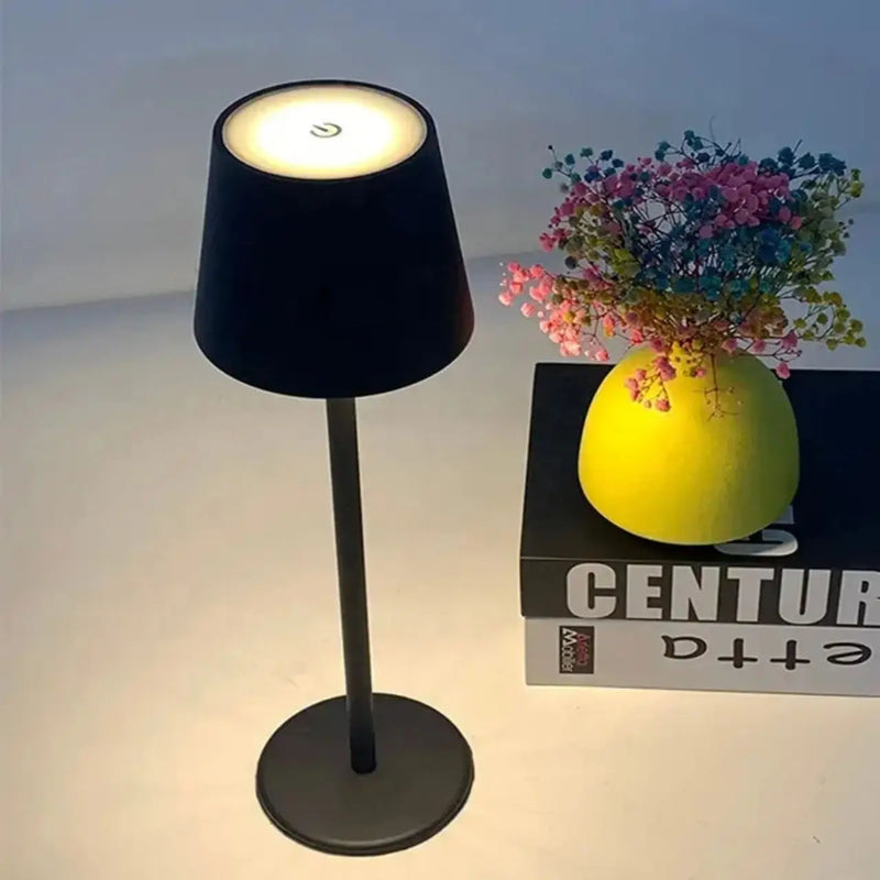 Luminária Abajur de Mesa LED Touch – Dimerizável, Sem Fio e Recarregável